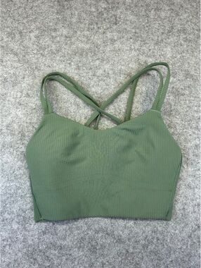 Lululemon Like A Cloud Bra Ribbed Sz 2 (XXS/XS) Green Butter Soft Supportive